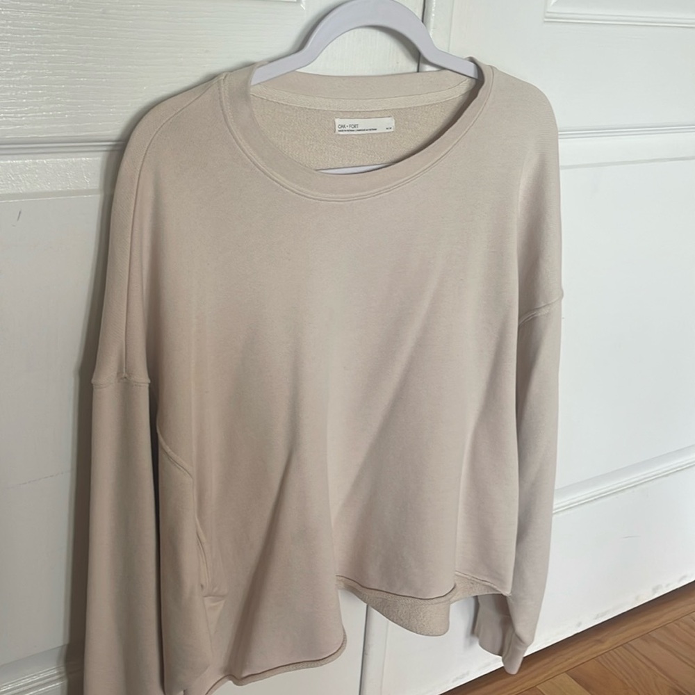 Oversized Long Sleeve Cropped Sweatshirt